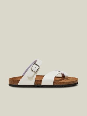 Women's Cotton On White Rex Toe Loop Slides