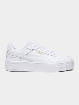 Junior Grade-School Puma Carina Street White Sneakers