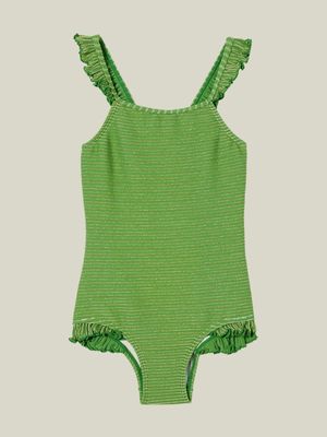 Cotton On Kids Girl Green Heather One Piece Swimsuit