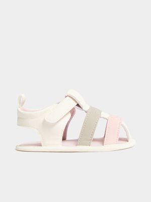 Jet Infant Girls Pink/Grey Open Caged Sandal