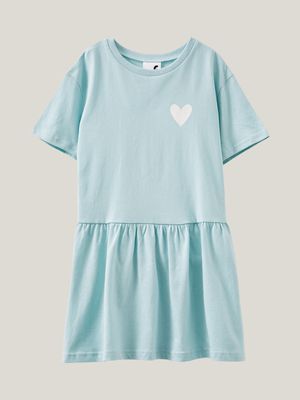 Cotton On Kids Girl Blue Willow Short Sleeve Dress