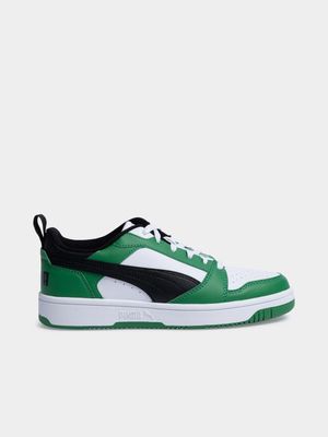 Junior Puma Rebound V6 Low Green/White Sneaker