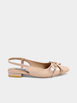 Women's Madison Nude Bobbi Slingback Bow Detail Shoes