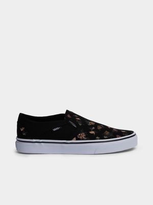 Women's Vans Asher Garden Floral Black/White Sneaker