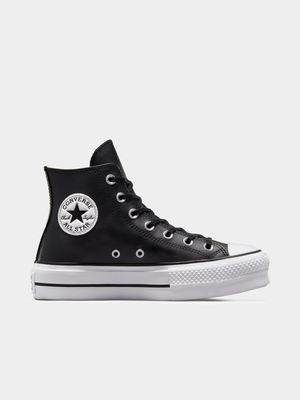 Converse Women's CTAS HI Leather Black Sneaker