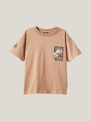 Cotton On Kids Boy Brown License Drop Shoulder Short Sleeve T-shirt