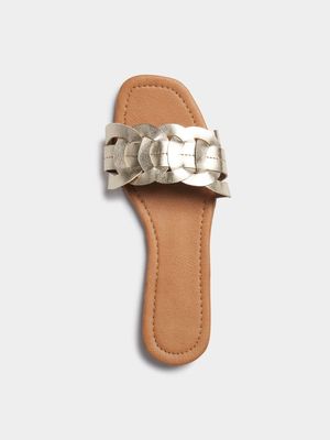 Women's Gold Interlinked Sandals