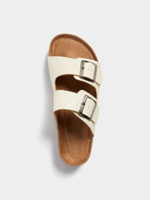 Women's Cotton On Beige Rex Flatform Buckle Slides