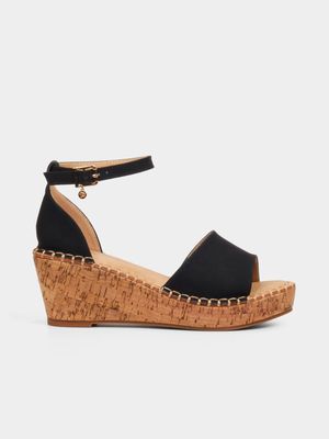 Womens Miss Black Jayda 5 Wedges