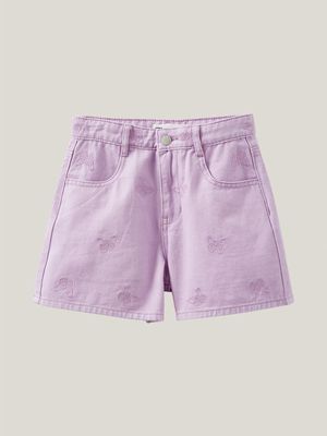 Cotton On Kids Girl Pink Winter Denim Shorts