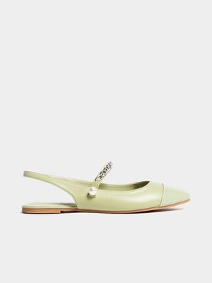 Women's Green Slingback Pump