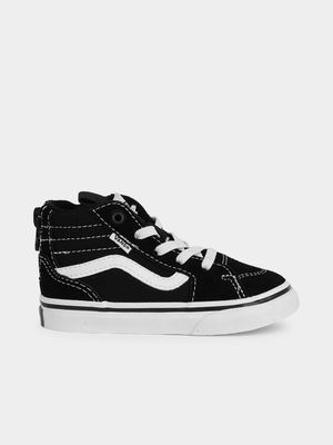 Toddler Vans Filmore Hi Zip Black/White Sneaker