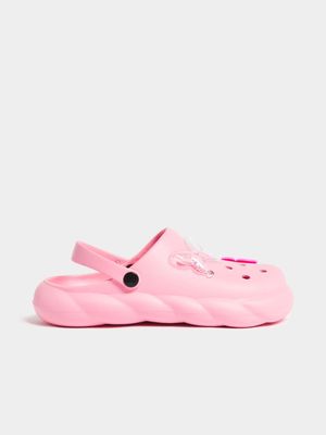 Jet Older Girls Pink Butterfly Clogs