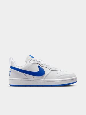 Junior Grade-School Nike Court Borough White/Blue Shoes