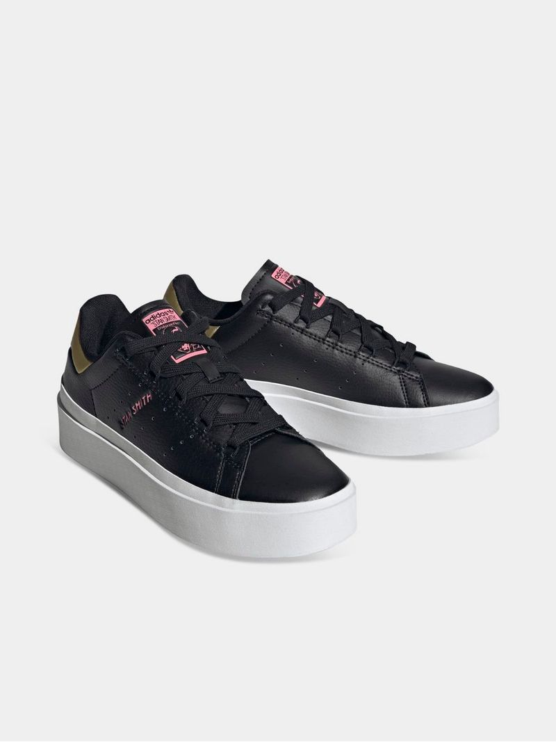adidas Originals Women s Stan Smith Bonega Black Gold Sneaker Bash