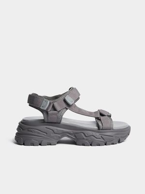 Women's Grey Tourist Sandals