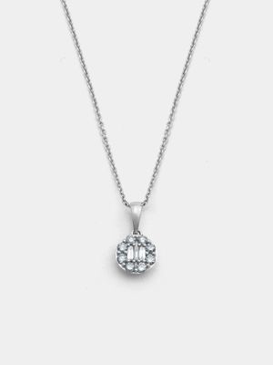 White Gold 0.25ct Diamond Women’s Round Halo Pendant