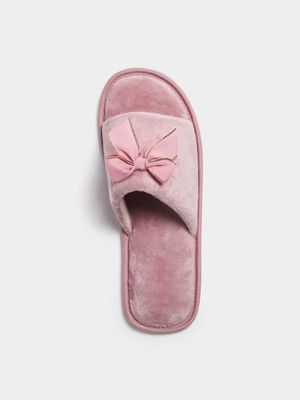 Jet Women's Blush Bow Open Toe Slippers