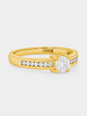 Yellow Gold 0.54ct Diamond Solitaire Channel Ring