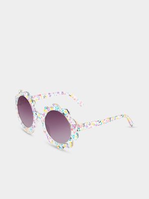 Girl's Purple Flower Sunglasses