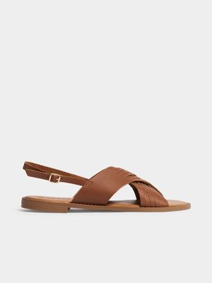 Women's Brown Crossover Sandals