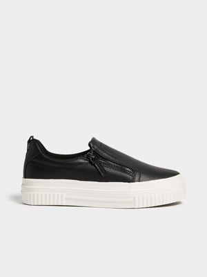 Jet Women's Black Zip Platform Sneaker