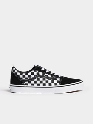 Junior Grade-School Vans Ward Check Black/White Sneakers