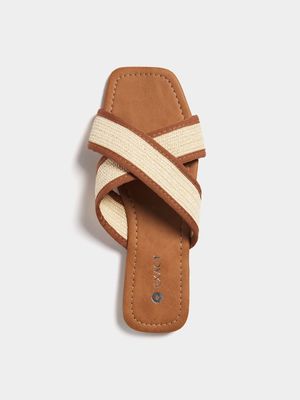 Women's Tan & Natural Straw Sandals