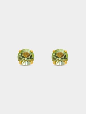 Studex Gold Plated 5mm Peridot Birthstone Studs - August