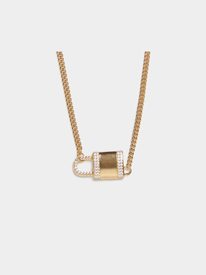 18ct Gold Plated Padlock Necklace