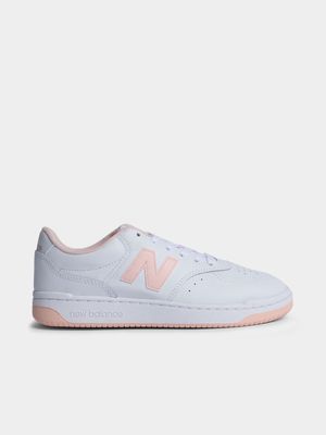 Women's New Balance White/Pink Sneaker