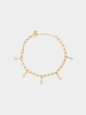 18ct Gold Plated Cubic Zirconia Drop Bracelet