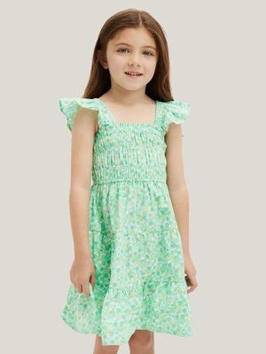 Cotton On Kids Girl Green Kennedy Tiered Dress