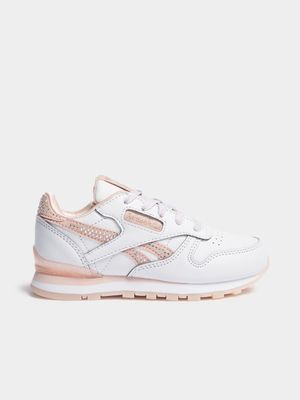 Reebok Kids Classics Leather Step N Flash White/Pink Sneaker