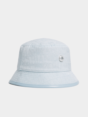 Fabiani Men's Light Blue Jacquard Monogram Bucket Hat