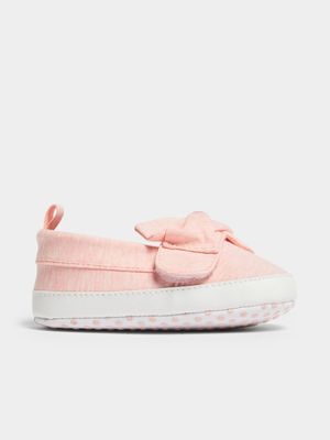 Jet Infant Girls Pink Melange Slip On Sneakers