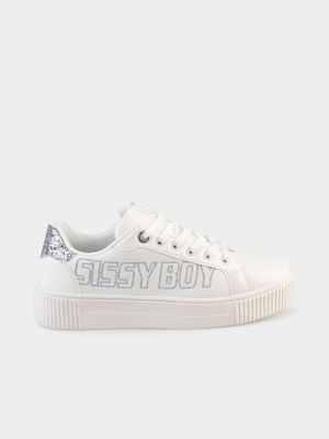 Women's Sissy Boy White Walk the Line Sneakers