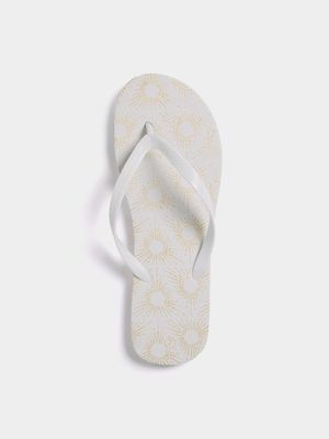 Jet Women's White Polka Flip Flop