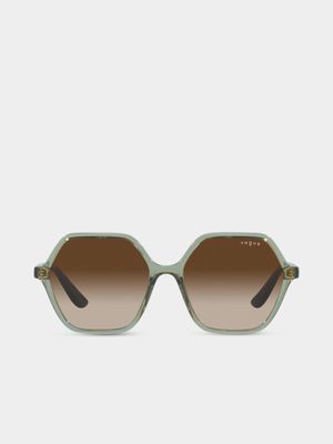 Vogue Eyewear Green Hexagonal Sunglasses