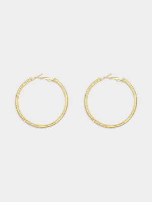 Gold Tone Diamante Hoops