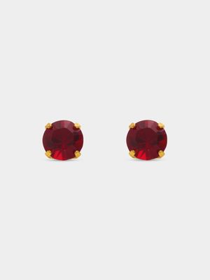 Studex Gold Plated 5mm Garnet Birthstone Stud - January