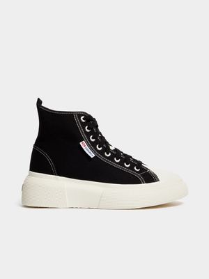 Superga Women's 2596 Bubble Mid Black Sneaker