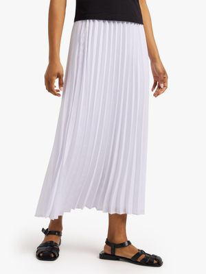 Women's White Pleated Skirt