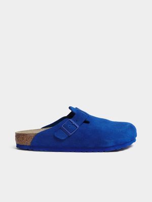 Birkenstock Men's Boston VL Ultra Suede Blue Clog