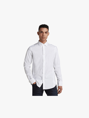 G-Star Men's White Dressed Super Slim Shirt