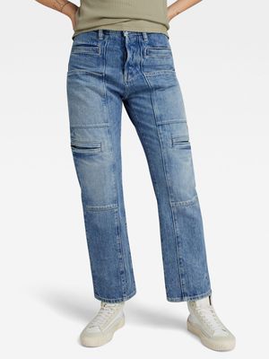 G-Star Women's Viktoria Utility Hight Straigh Blue Jeans