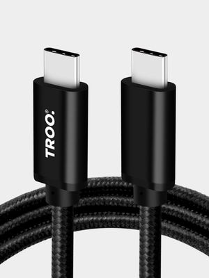 TROO Certified Fast Charge PD 100W 4K@60Hz Type-C To Type-C Braided Cable - 1 m