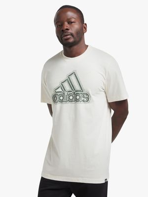 Mens adidas Growth BOS White/Green Tee