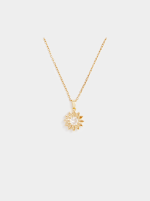 Stainless Steel Sunflower Pendant Necklace