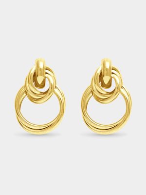 Gold Tone Double Hoop Earrings